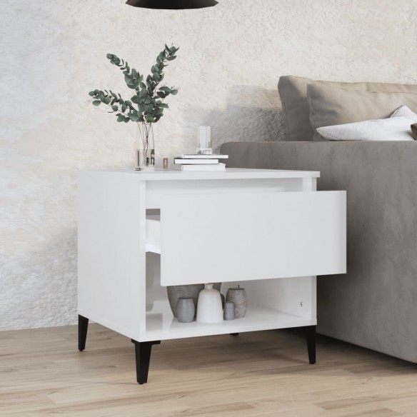 Table d'appoint Blanc brillant 50x46x50 cm  Table d'appoint Blanc brillant 50x46x50 cm