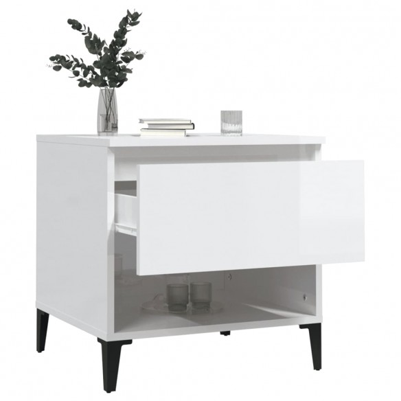 Table d'appoint Blanc brillant 50x46x50 cm  Table d'appoint Blanc brillant 50x46x50 cm