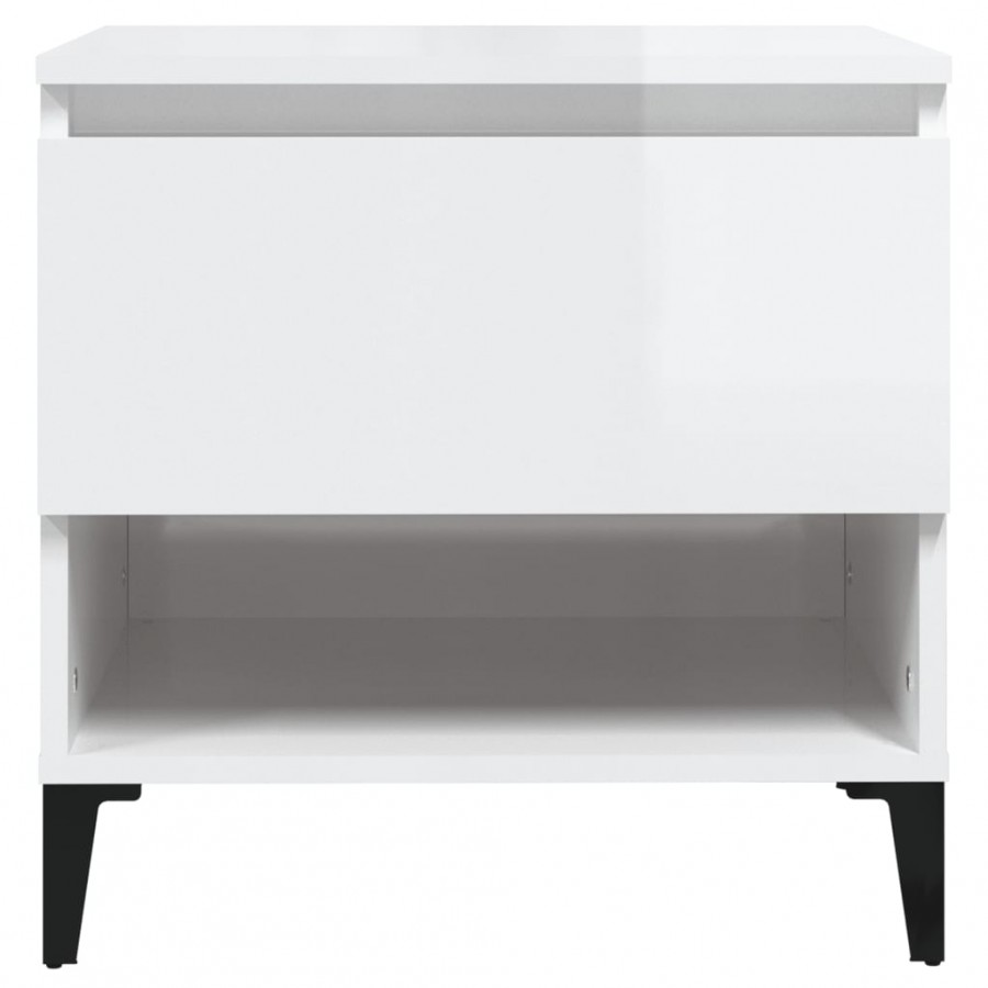 Table d'appoint Blanc brillant 50x46x50 cm