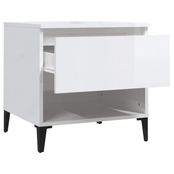 Table d'appoint Blanc brillant 50x46x50 cm  Table d'appoint Blanc brillant 50x46x50 cm