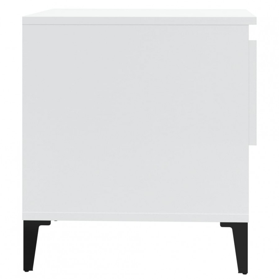 Table d'appoint Blanc brillant 50x46x50 cm
