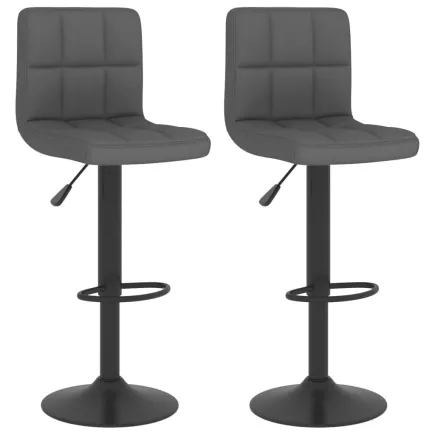 Tabourets de bar lot de 2 gris foncé tissu 2