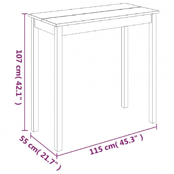 Table de bar MDF noir 115x55x107 cm Table de bar MDF noir 115x55x107 cm