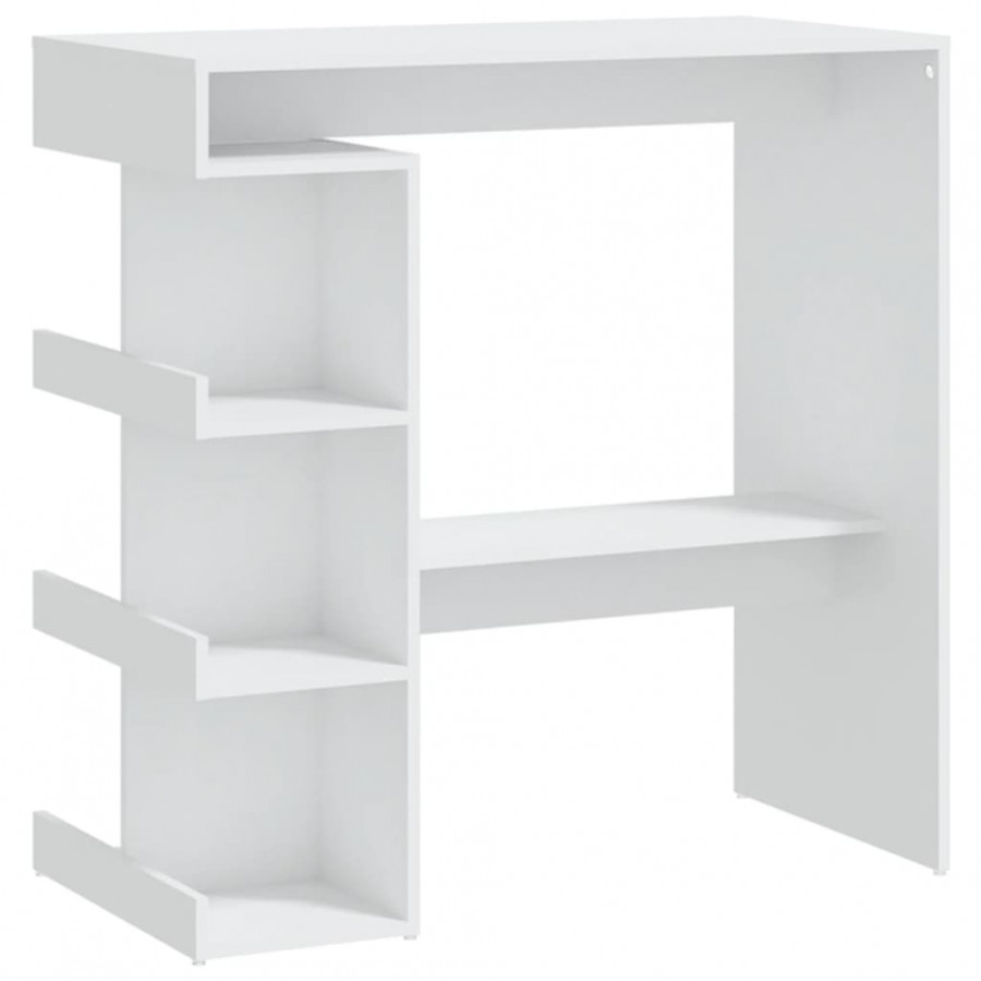 Table de bar étagère de rangement Blanc 100x50x101,5 cm