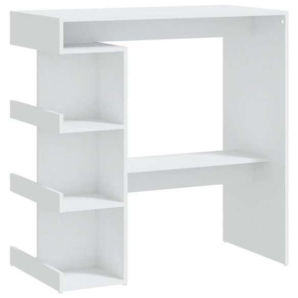 Table de bar étagère de rangement Blanc 100x50x101,5 cm Table de bar étagère de rangement Blanc 100x50x101,5 cm