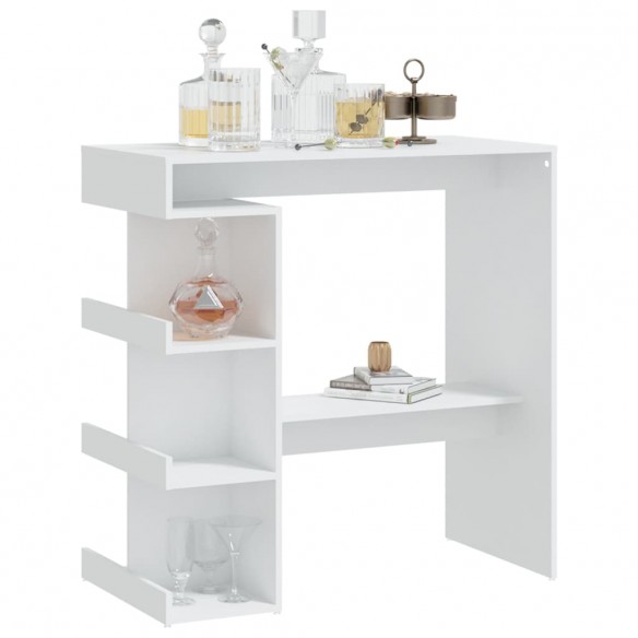 Table de bar étagère de rangement Blanc 100x50x101,5 cm Table de bar étagère de rangement Blanc 100x50x101,5 cm
