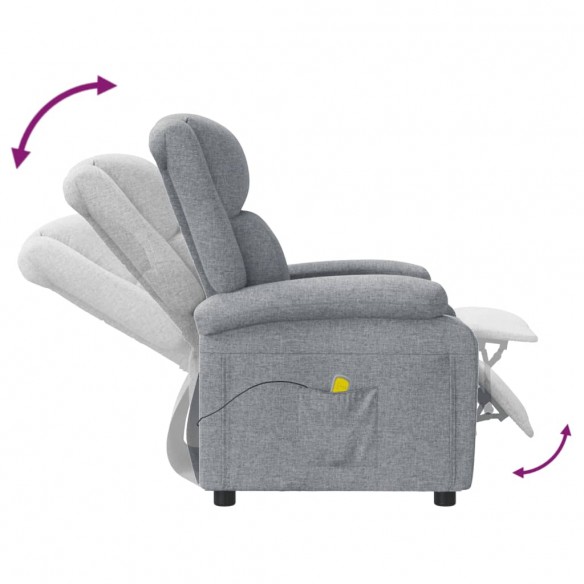 Fauteuil de massage Gris clair Tissu Fauteuil de massage Gris clair Tissu