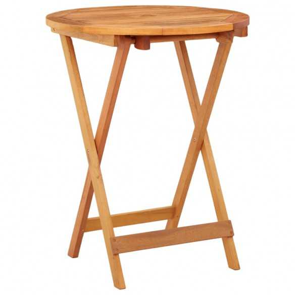 Table de jardin pliable Ø60x75 cm Bois d'eucalyptus solide