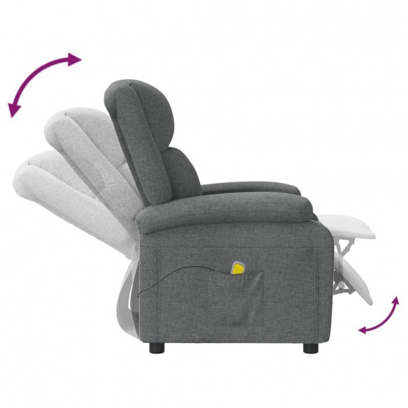 Fauteuil de massage Gris foncé Tissu Fauteuil de massage Gris foncé Tissu