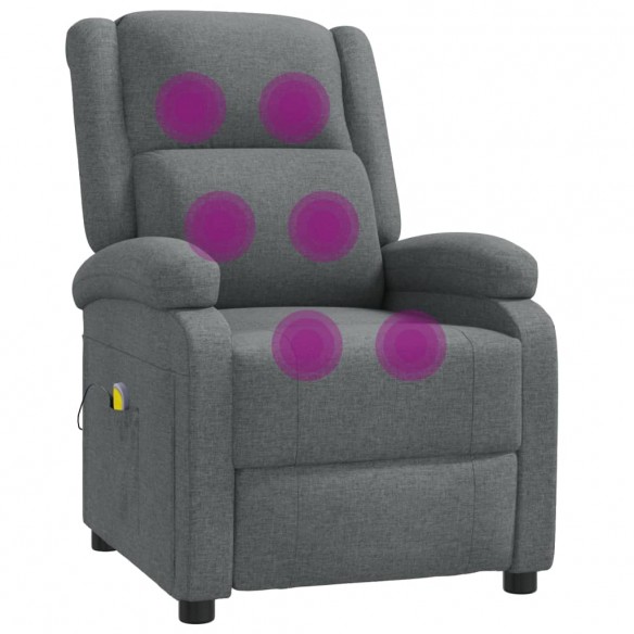 Fauteuil de massage Gris foncé Tissu Fauteuil de massage Gris foncé Tissu