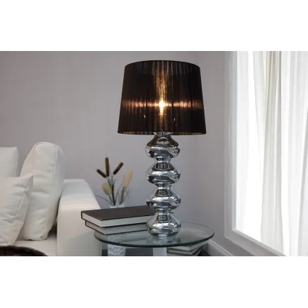 Lampe en acier chromé de 70 cm avec abat-jour noir 2