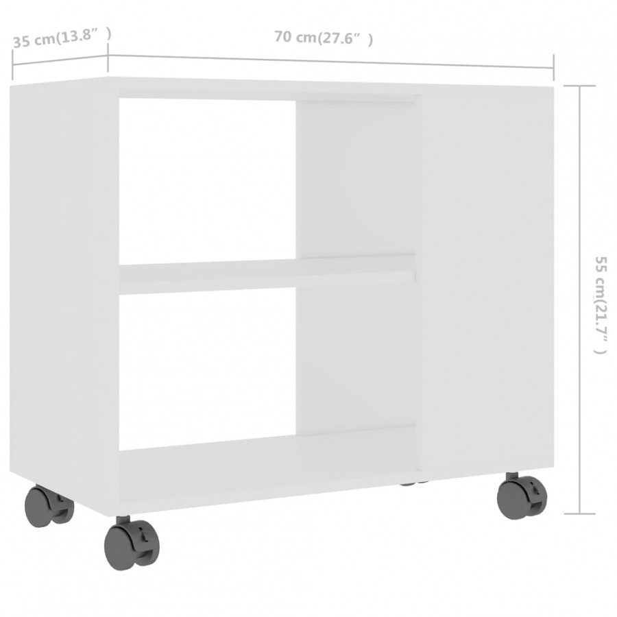 Table d'appoint Blanc 70x35x55 cm