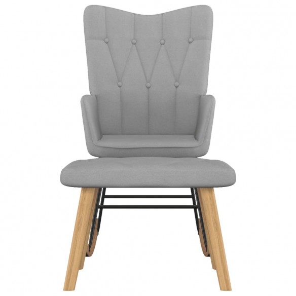 Chaise à bascule avec tabouret Gris clair Tissu Chaise à bascule avec tabouret Gris clair Tissu