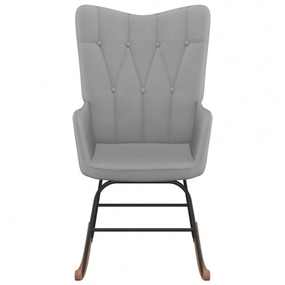 Chaise à bascule avec tabouret Gris clair Tissu Chaise à bascule avec tabouret Gris clair Tissu