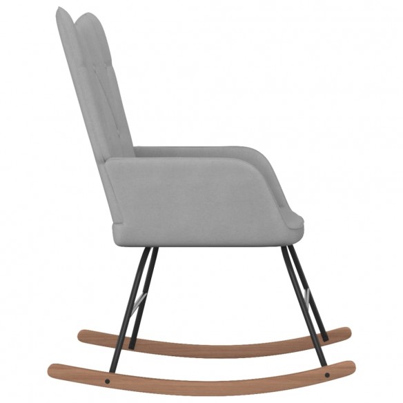 Chaise à bascule avec tabouret Gris clair Tissu Chaise à bascule avec tabouret Gris clair Tissu