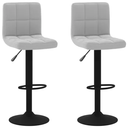 Tabourets de bar lot de 2 gris clair velours 2
