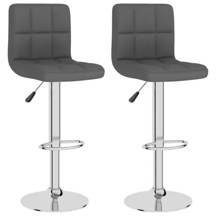 Tabourets de bar lot de 2 gris foncé tissu 2