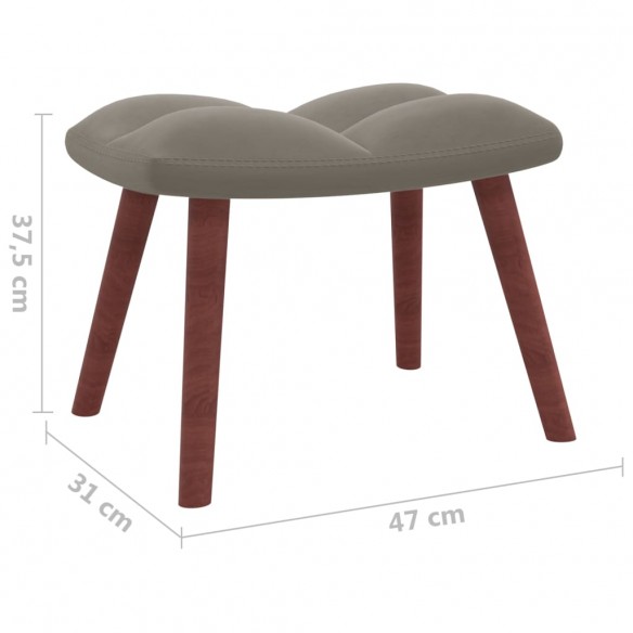 Chaise à bascule avec repose-pied Gris clair Velours Chaise à bascule avec repose-pied Gris clair Velours