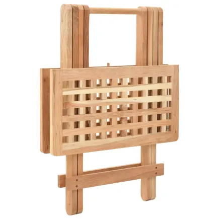 Table d'appoint pliante 50 x 50 x 49 cm Bois de noyer massif 2