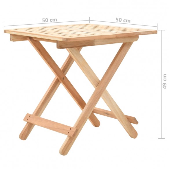 Table d'appoint pliante 50 x 50 x 49 cm Bois de noyer massif Table d'appoint pliante 50 x 50 x 49 cm Bois de noyer massif