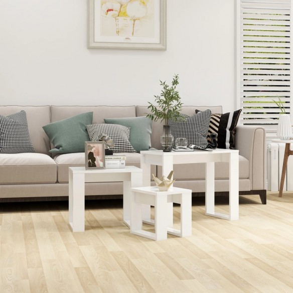 Tables gigognes 3 pcs Blanc 