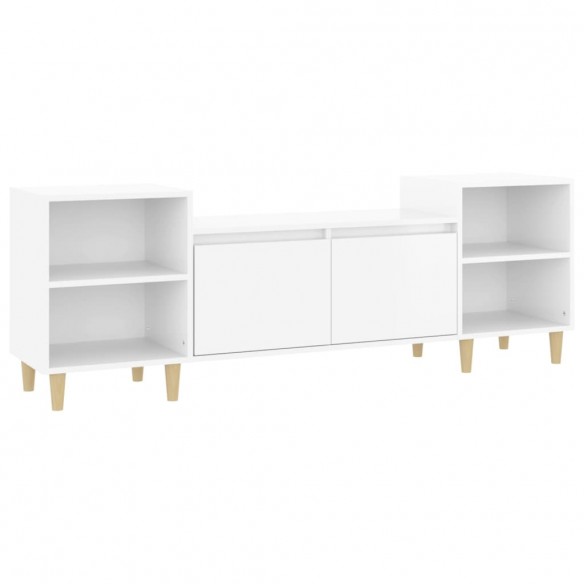 Meuble TV Blanc brillant 160x35x55 cm 