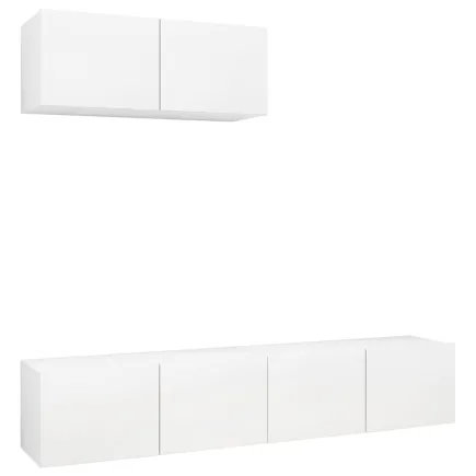 Meubles TV 3 pcs Blanc Aggloméré 2