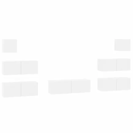 Ensemble de meubles TV 7 pcs Blanc brillant  2