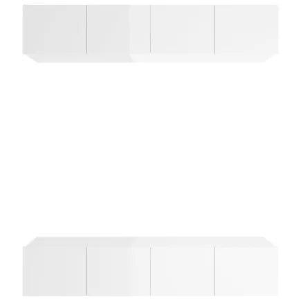 Meubles TV 4 pcs Blanc brillant 80x30x30 cm  2