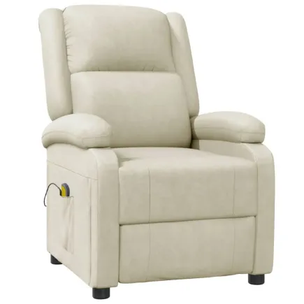 Fauteuil de massage Crème Similicuir 2