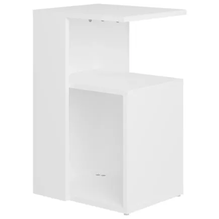 Table d'appoint Blanc 36x30x56 cm Aggloméré 2