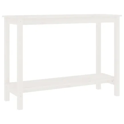 Table console Blanc 110x40x80 cm Bois massif de pin 2