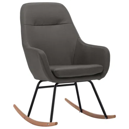 Chaise à bascule Gris foncé Tissu 2