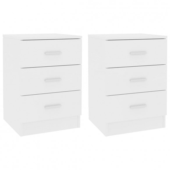 Tables de chevet 2 pcs Blanc 38x35x56 cm 