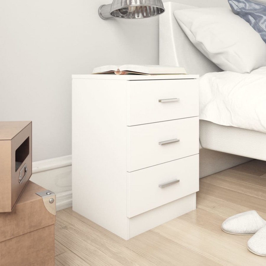 Tables de chevet 2 pcs Blanc 38x35x56 cm 