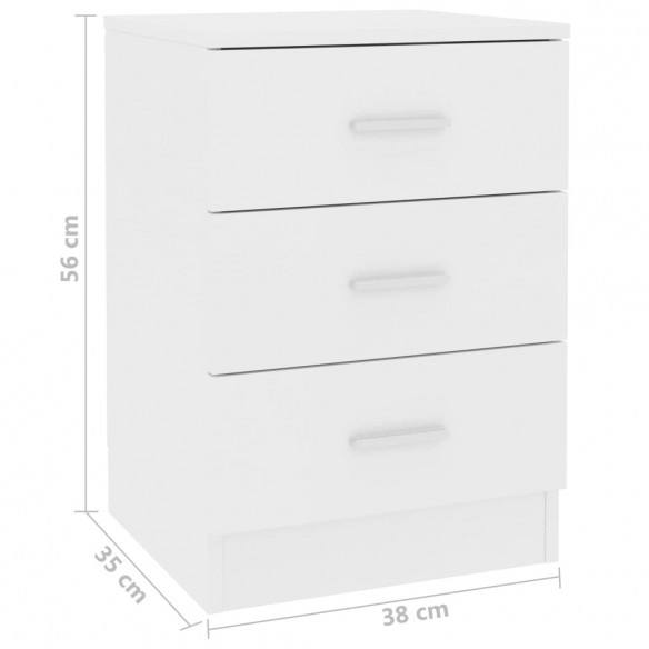 Tables de chevet 2 pcs Blanc 38x35x56 cm 