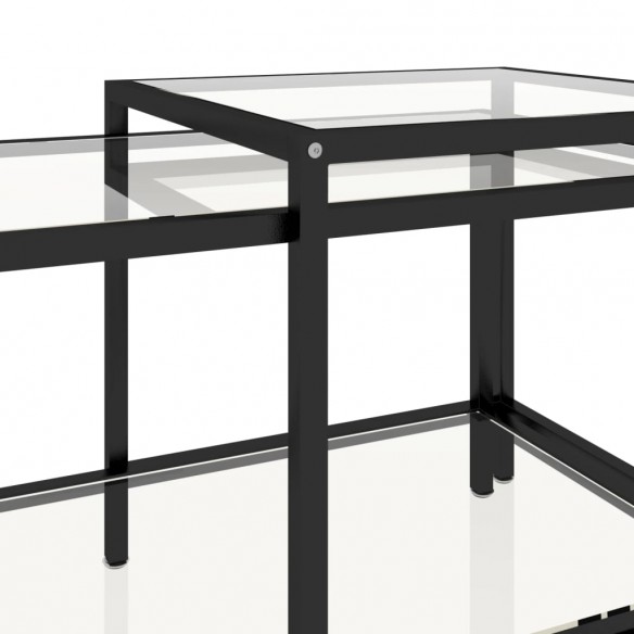 Tables à thé 2 pcs Verre trempé Transparent Tables à thé 2 pcs Verre trempé Transparent