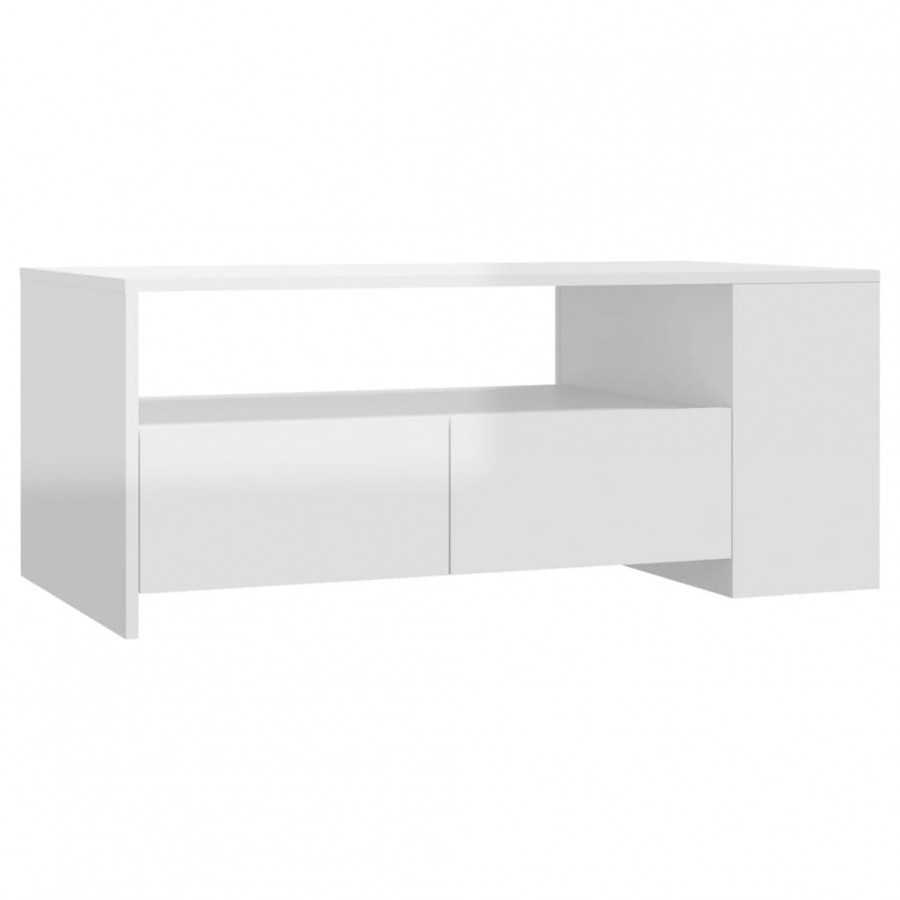 Table basse Blanc brillant 102x55x42 cm 
