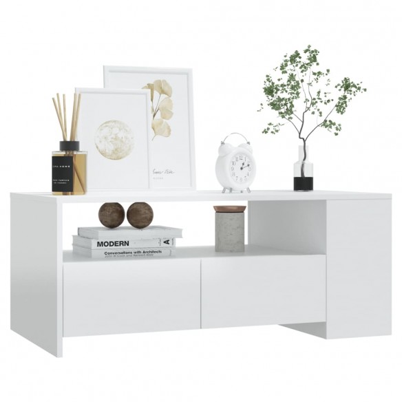 Table basse Blanc brillant 102x55x42 cm 
