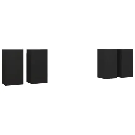 Meubles TV 4 pcs Noir 30,5x30x60 cm Aggloméré 2