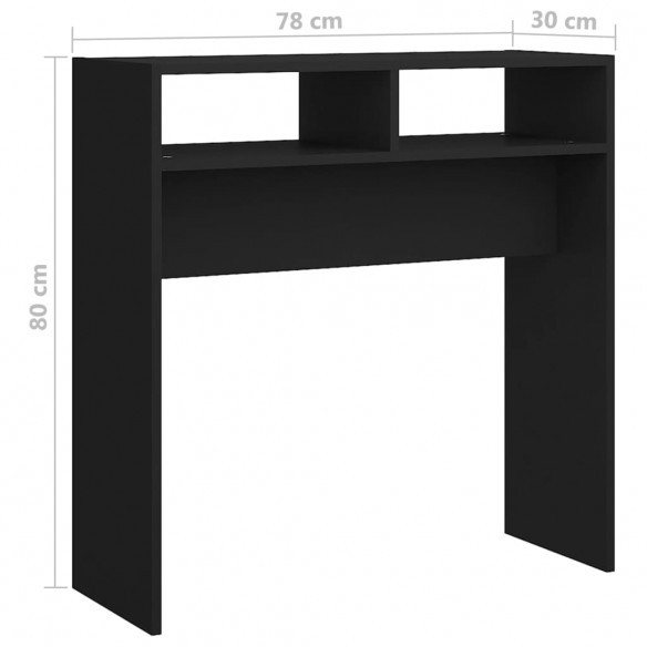 Table console Noir 78x30x80 cm Aggloméré Table console Noir 78x30x80 cm Aggloméré