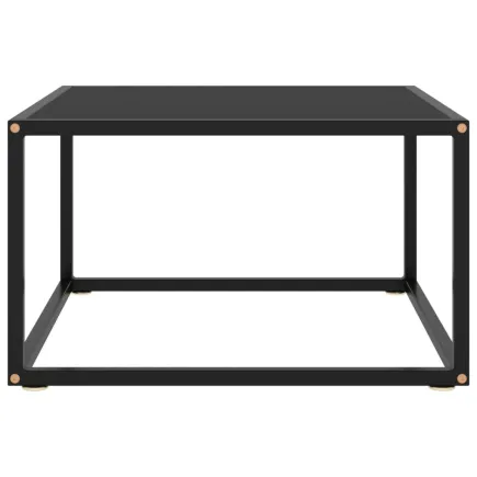 Table basse Noir avec verre noir 60x60x35 cm 2
