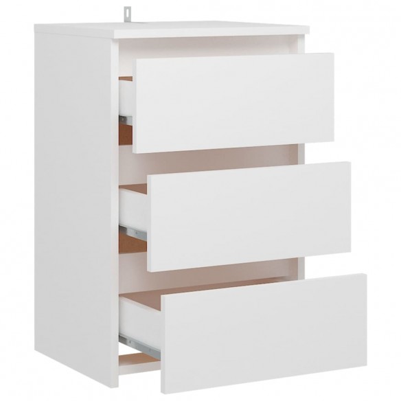Tables de chevet 2 pcs Blanc 40x35x62,5 cm Aggloméré
