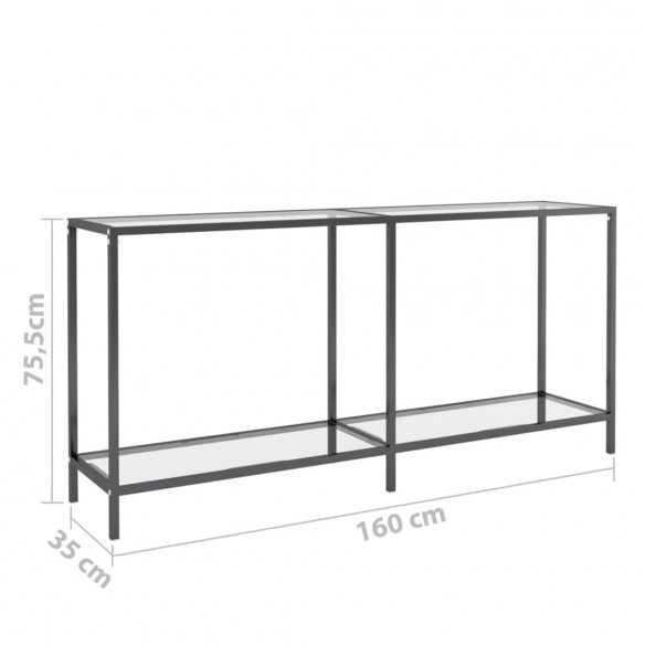 Table console Transparent 160x35x75,5 cm Verre trempé Table console Transparent 160x35x75,5 cm Verre trempé