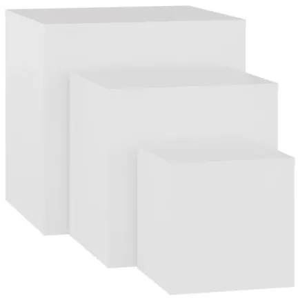 Tables d'appoint 3 pcs Blanc Aggloméré 2