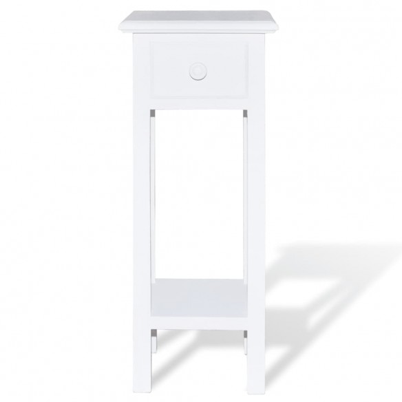 Table d'appoint avec tiroir Blanc Table d'appoint avec tiroir Blanc