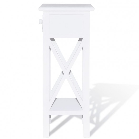 Table d'appoint avec tiroir Blanc Table d'appoint avec tiroir Blanc