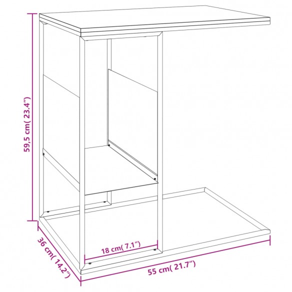 Table d'appoint Noir 55x36x59,5 cm  Table d'appoint Noir 55x36x59,5 cm