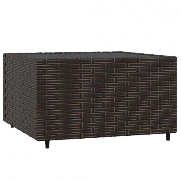 Salon de jardin 4 pcs avec coussins Marron Résine tressée