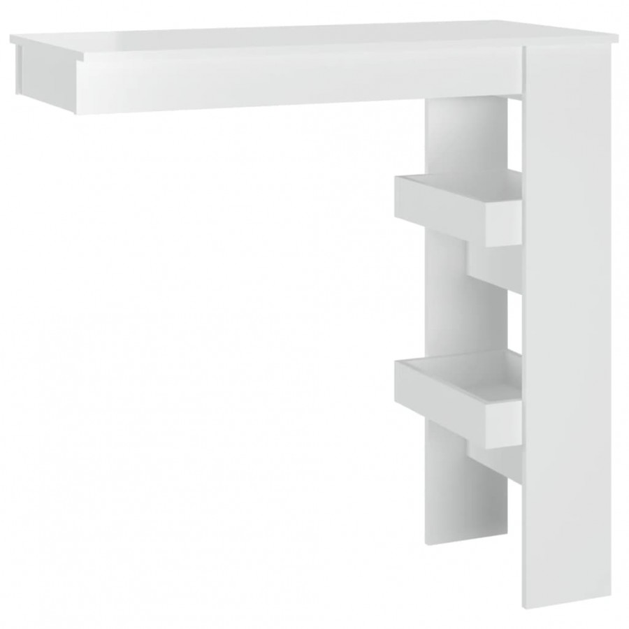 Table bar mural Blanc Brillant 102x45x103,5cm